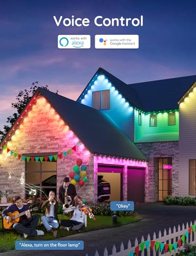 Smart 100ft RGB Outdoor Lights with 54 Modes
