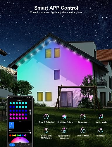 Smart 100ft RGB Outdoor Lights with 54 Modes