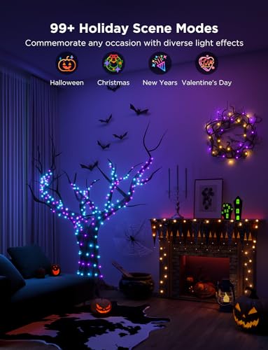 Govee Smart RGBIC 66ft Christmas & Halloween Lights