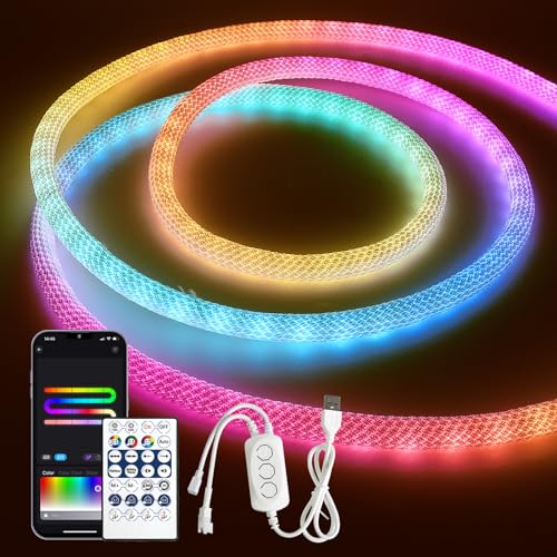 RGB Outdoor Neon Rope Lights - 16.4ft Waterproof