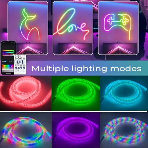 RGB Outdoor Neon Rope Lights - 16.4ft Waterproof
