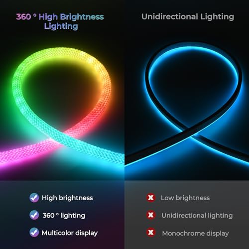 RGB Outdoor Neon Rope Lights - 16.4ft Waterproof