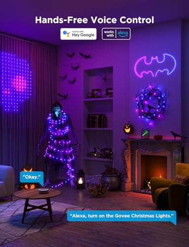 Govee Smart RGBIC 66ft Christmas & Halloween Lights