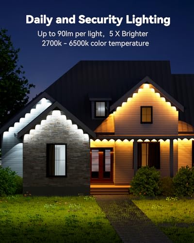 ASAHOM 150ft Outdoor Smart LED Eave Lights
