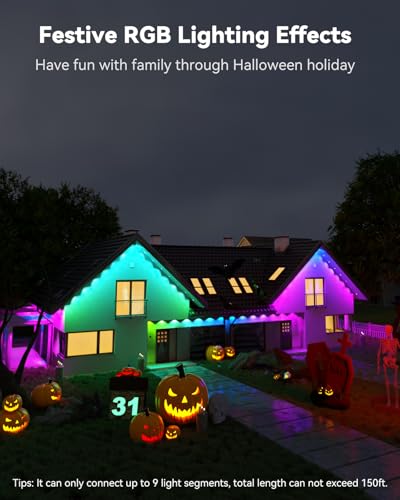 ASAHOM 150ft Outdoor Smart LED Eave Lights