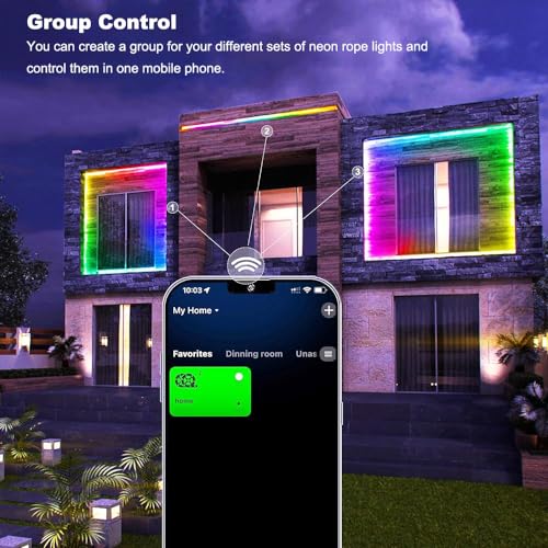 RGB Outdoor Neon Rope Lights - 16.4ft Waterproof