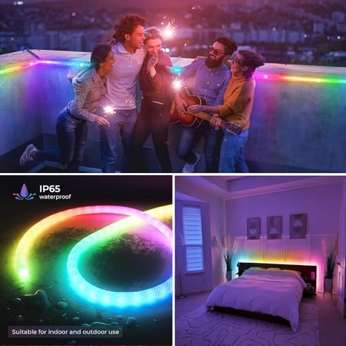 RGB Outdoor Neon Rope Lights - 16.4ft Waterproof