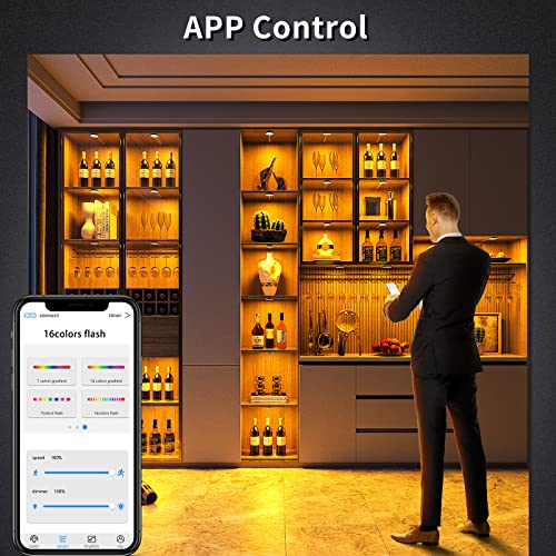 RGB Bluetooth Under Cabinet Lighting with Dimming