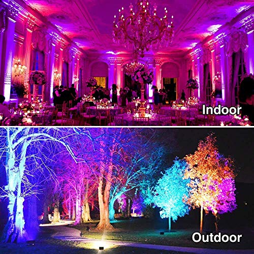 RGBW LED Flood Lights with Remote Control (2 Pack)