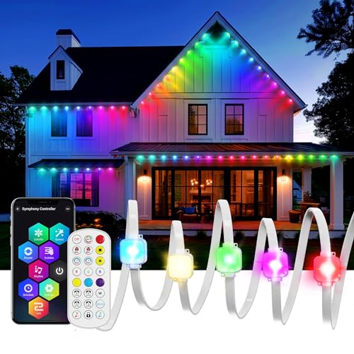 Smart RGBW Outdoor Lights with App Control, 100ft