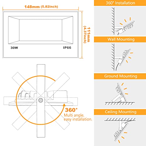 Smart RGB LED Flood Lights - 300W Equivalent (4 Pack)