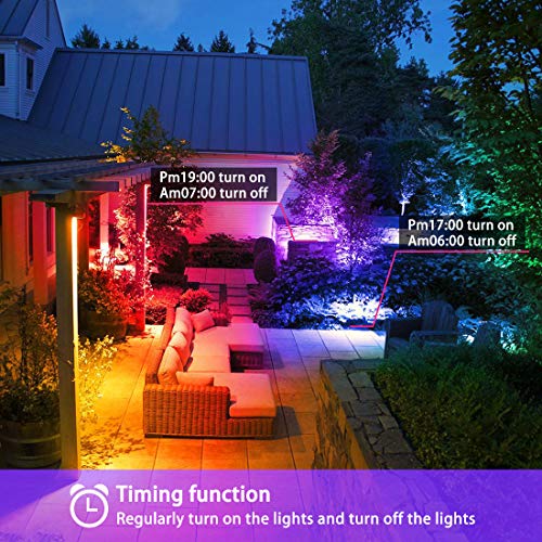 RGBW LED Flood Lights with Remote Control (2 Pack)