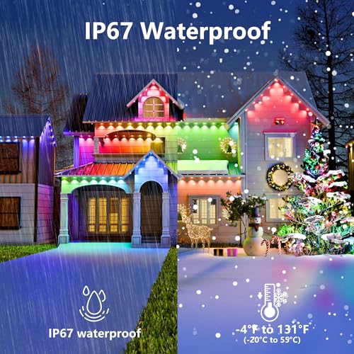 Smart RGBW Outdoor Lights with App Control, 100ft