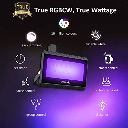 Smart RGB+CW LED Flood Lights - 4 Pack