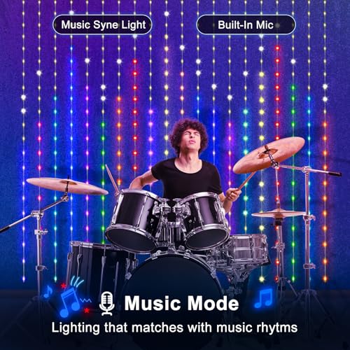 Smart USB Curtain Lights with App Control – 400 LEDs