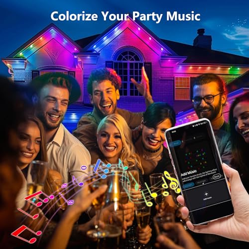 Smart RGBW Outdoor Lights with App Control, 100ft