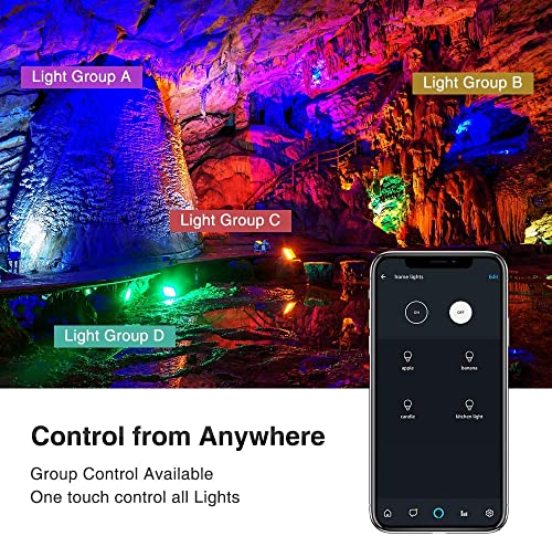 Smart RGB+CW LED Flood Lights - 4 Pack