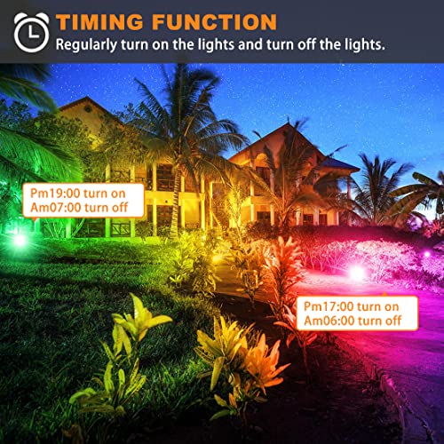 Smart RGB LED Flood Lights with APP Control - 2 Pack