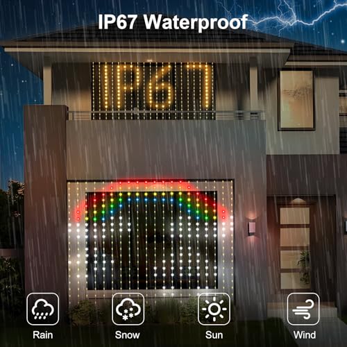 Smart USB Curtain Lights with App Control – 400 LEDs