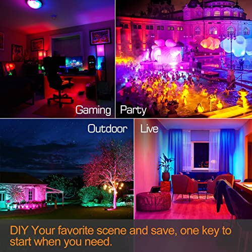 Smart RGB LED Flood Lights with APP Control - 2 Pack