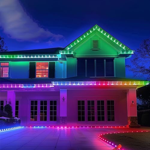 SLARY 100ft RGB Smart Outdoor Eaves Lights