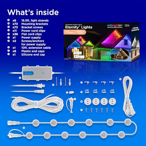 Enbrighten 100ft Smart RGBWIC Outdoor Eave Lights