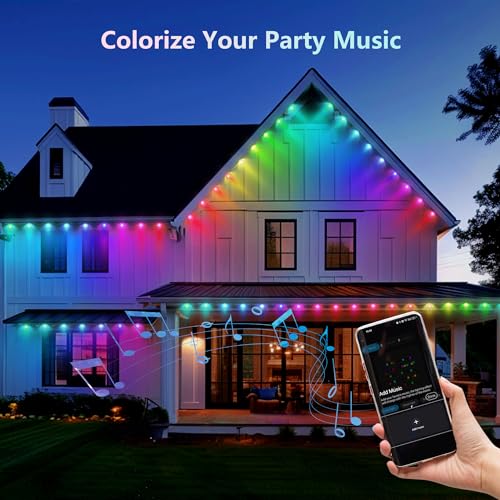 SLARY 100ft RGB Smart Outdoor Eaves Lights