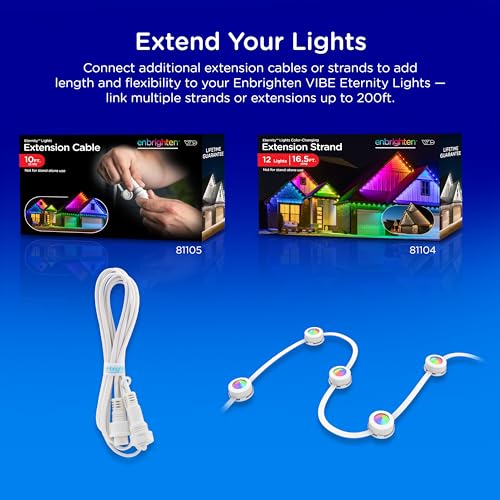 Enbrighten 100ft Smart RGBWIC Outdoor Eave Lights