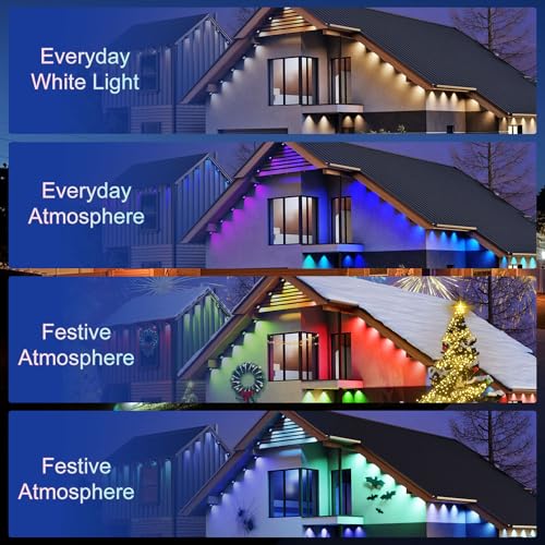 SLARY 100ft RGB Smart Outdoor Eaves Lights