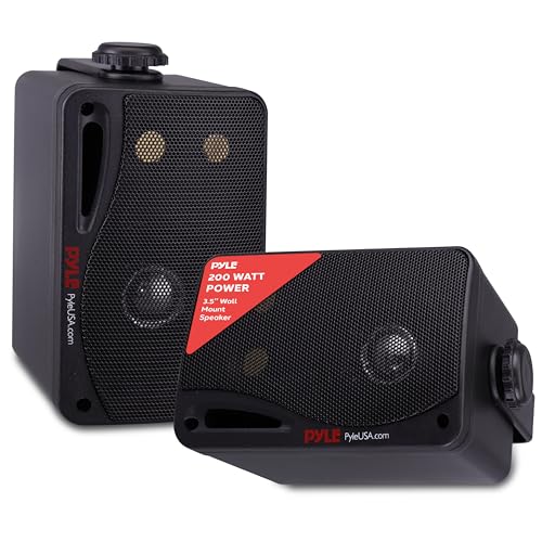 Pyle Waterproof Wireless Bluetooth Speakers - Black Pair