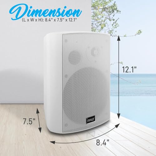 Waterproof Bluetooth Outdoor Wall-Mount Stereo Speaker