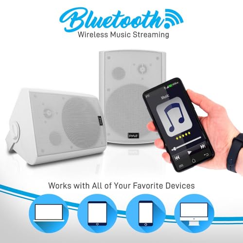 Waterproof Bluetooth Outdoor Wall-Mount Stereo Speaker