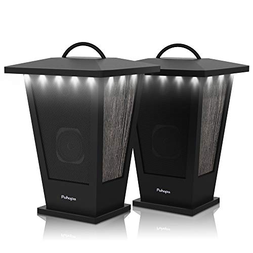 Bluetooth Waterproof Speakers with LED Lights - 2 Pack