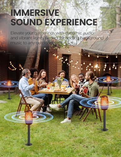 Bluetooth Outdoor Speakers with Lights - HD Stereo