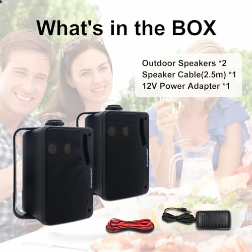 Herdio 3.5" Waterproof Bluetooth Outdoor Speakers Pair