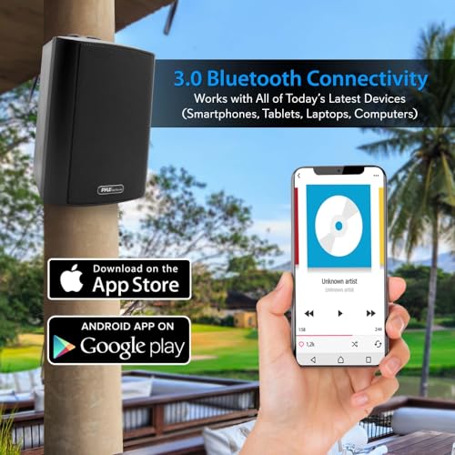 Bluetooth Waterproof Indoor/Outdoor Speaker System - Pair