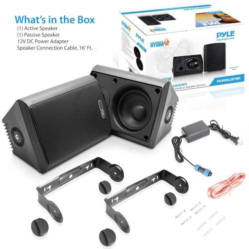 Bluetooth Waterproof Indoor/Outdoor Speaker System - Pair