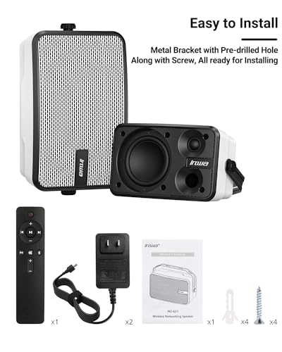 Inwa Bluetooth Outdoor Speakers, Waterproof 400W Pair