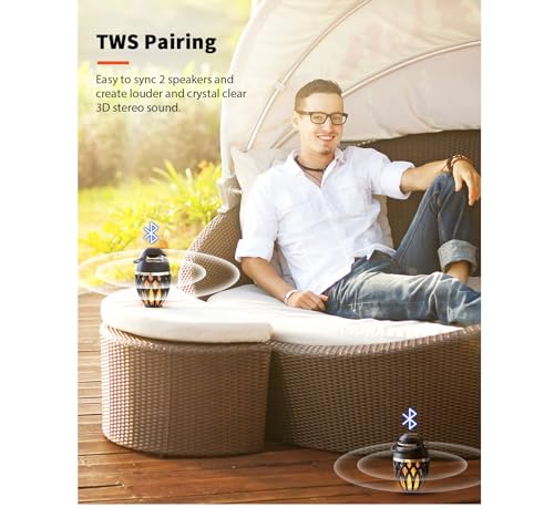 Outdoor Bluetooth Speakers with LED Flame Effect