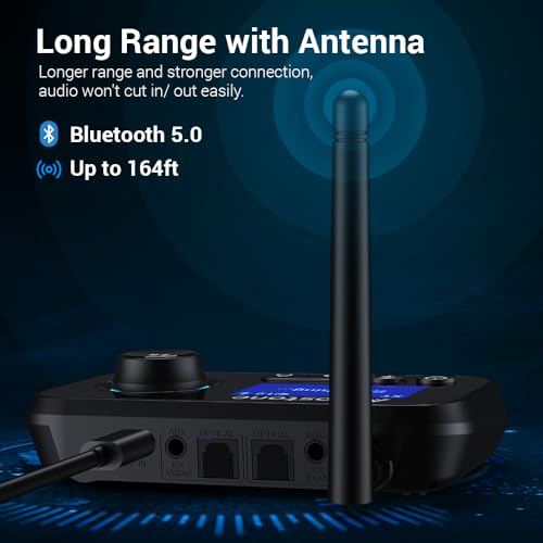 Ainostone 3-in-1 Bluetooth Audio Adapter with LCD Display