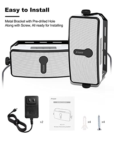 Bluetooth Waterproof Outdoor Speakers - 2 Pack