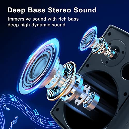 Herdio 6.5" Waterproof Outdoor Bluetooth Speakers - Black