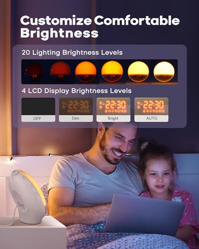 Dekala Sunrise Alarm Clock, Smart Wake Up Light, APP Control, Sunrise Sunset Simulation, Sleep Sound Machine, Dual Alarms, FM Radio, Natural Sounds, for Heavy Sleepers Adults, Ideal Gift