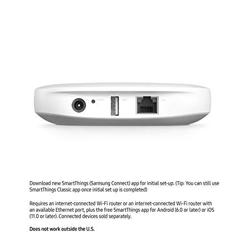 Samsung SmartThings Hub 3rd Generation [GP-U999SJVLGDA] Smart Home Automation Hub Home Monitoring Smart Devices - Alexa Google Home Compatible - White (Renewed)