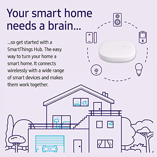 Samsung SmartThings Hub 3rd Generation [GP-U999SJVLGDA] Smart Home Automation Hub Home Monitoring Smart Devices - Alexa Google Home Compatible - White (Renewed)