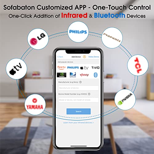 SofaBaton U2 Universal Remote with Customizable APP, All-in-one Smart Remote Control, Compatible with TV/Soundbar/Streaming Players and More