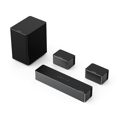 ULTIMEA 5.1 Sound Bar Surround Sound System for TV, Peak Power 320W, Home Theater Sound System with Adjustable Subwoofer and Surround Speakers, Sound Bar for Smart TV, Poseidon D50