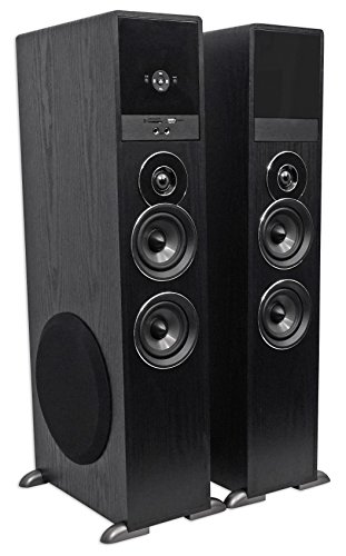 Rockville TM80B Black Home Theater System Tower Speakers 8" Sub/Bluetooth/USB