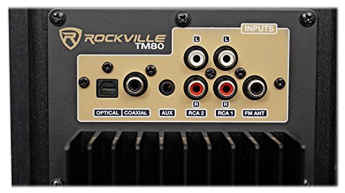 Rockville TM80B Black Home Theater System Tower Speakers 8" Sub/Bluetooth/USB