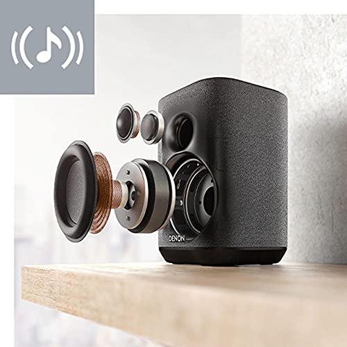 Denon Home 150 Wireless Smart Speaker – Compact Design, Wi-Fi & Bluetooth, HEOS Built-in, Alexa Built-in, Siri & AirPlay 2, Spotify Connect, Multi-Room Support, Black